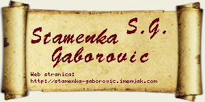Stamenka Gaborović vizit kartica